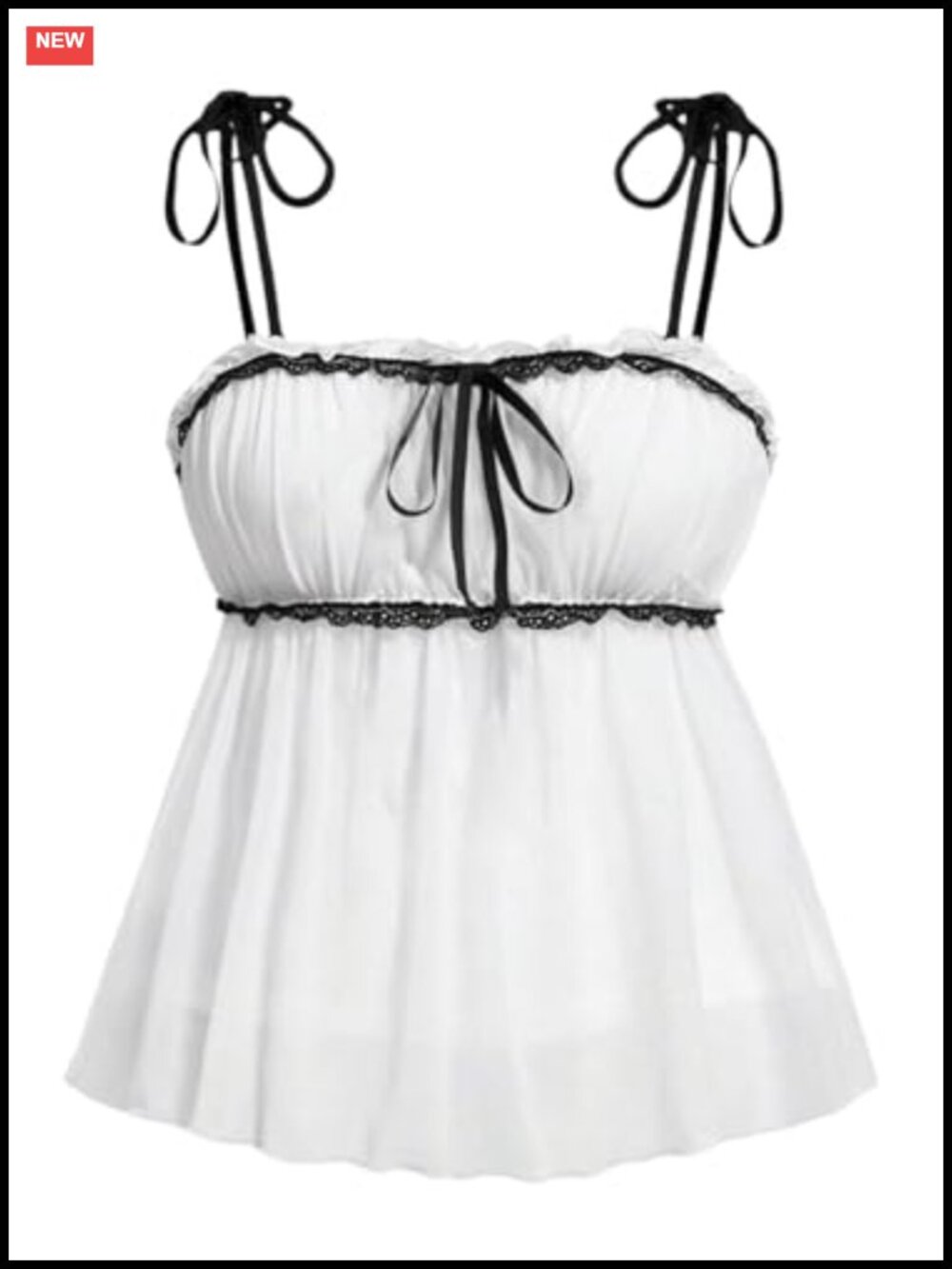 Plus Size Lace Babydoll Top Tie Shoulder Peplum Bustier Cami Sleeveless